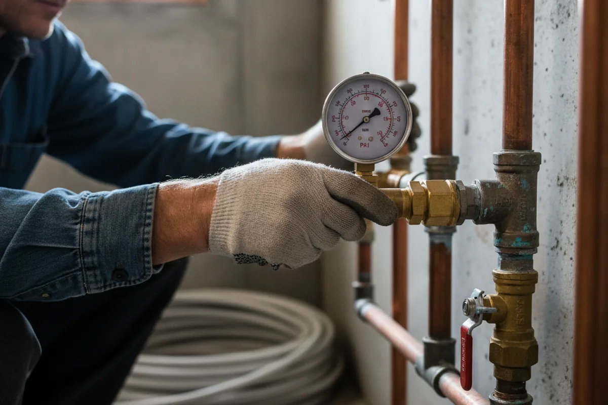 Pressure testing a repaired line during Water Line Repair in Tollhouse